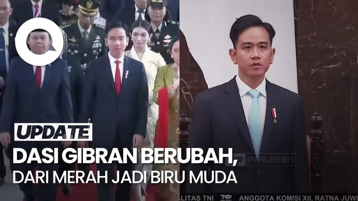 Video Gibran Ganti Dasi di Sidang Tahunan MPR, Dari Merah ke Biru Muda