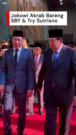 Video: Momen Akrab Jokowi Bareng SBY-Try Sutrisno di Sidang Tahunan MPR