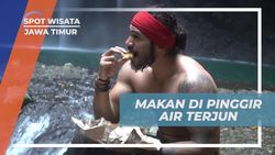 Bersantai Sambil Makan di Pinggir Air Terjun, Jawa Timur
