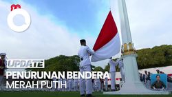 Video: Momen Khidmat Penurunan Bendera Merah Putih di Istana 