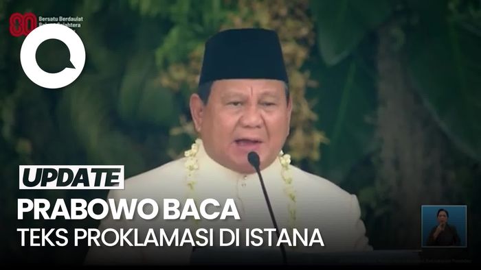Video: Pertama Kalinya Prabowo Bacakan Teks Proklamasi di Istana
