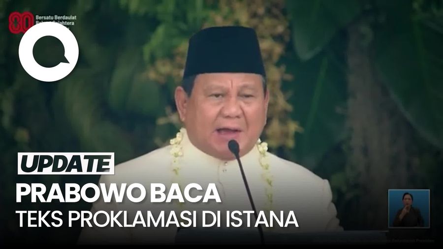 Video: Pertama Kalinya Prabowo Bacakan Teks Proklamasi di Istana