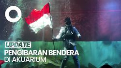 Video: Pengibaran Bendera Merah Putih di Akuarium Indonesia Pangandaran
