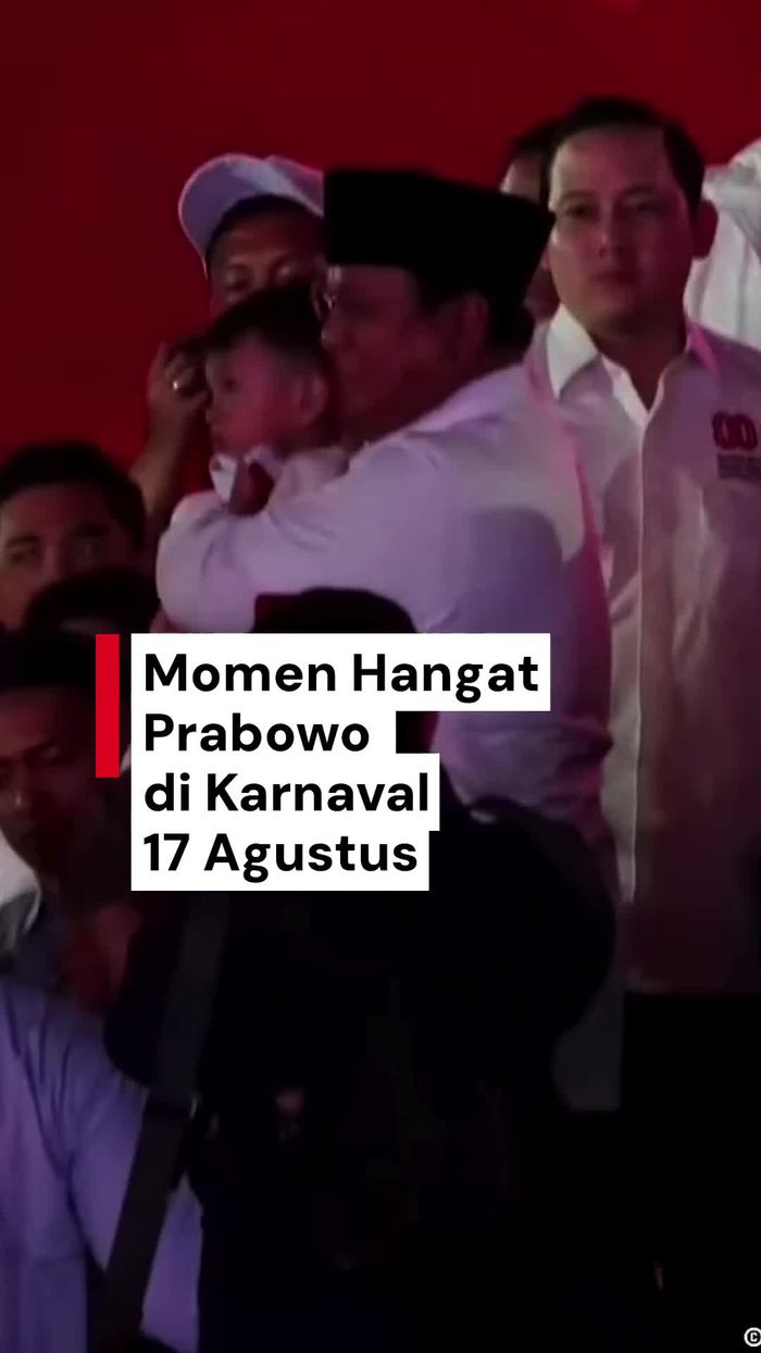 Video: Kala Prabowo Cium-Peluk Anak-anak yang Datang di Karnaval 17 Agustus