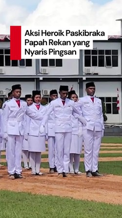 Video: Viral Aksi Heroik Paskibraka Memapah Rekan yang Nyaris Pingsan