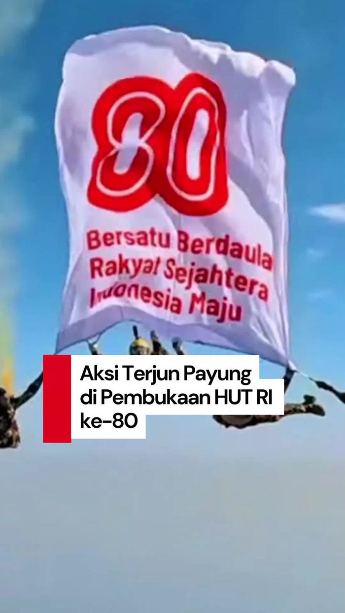 Video: Lihat Lagi Aksi Terjun Payung Kopassus di Upacara HUT RI ke-80