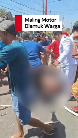 Video: Pria di Lumajang Babak Belur Dihajar Warga saat Kepergok Curi Motor