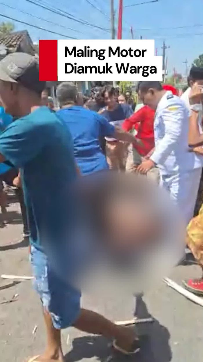 Video: Pria di Lumajang Babak Belur Dihajar Warga saat Kepergok Curi Motor