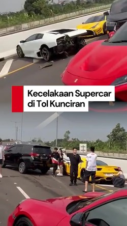Video: Kecelakaan Supercar Tabrak Pembatas Jalan di Tol Kunciran