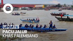 Video: Keseruan Lomba Perahu Bidar Pacu Jalur di Palembang