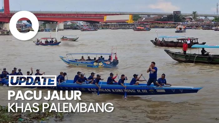Video: Keseruan Lomba Perahu Bidar Pacu Jalur di Palembang