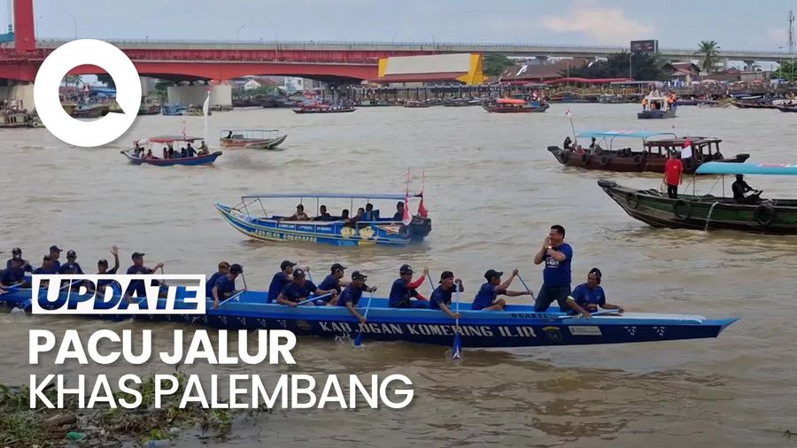 Video: Keseruan Lomba Perahu Bidar Pacu Jalur di Palembang