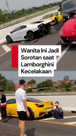 Video: Wanita Ini Jadi Sorotan saat Kecelakaan Lamborghini di Tol Kunciran
