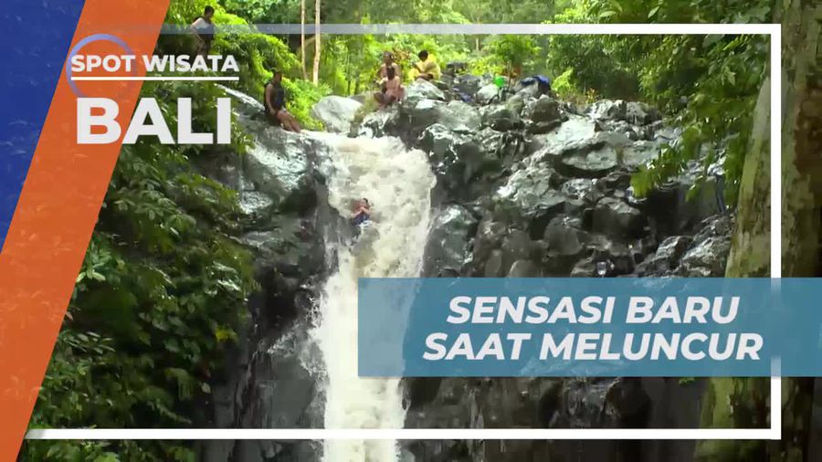 Sensasi Seru Meluncur Bebas di Air Terjun Bali