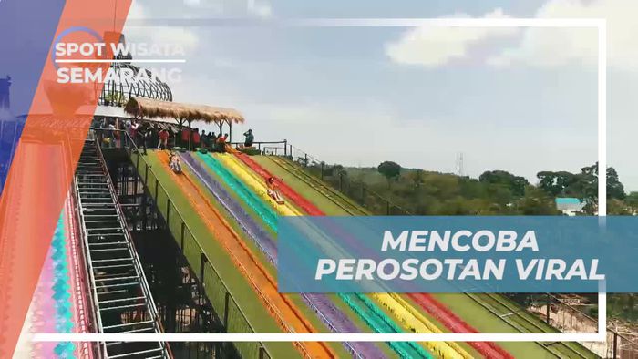 Serunya Bermain Perosotan Pelangi di Semarang