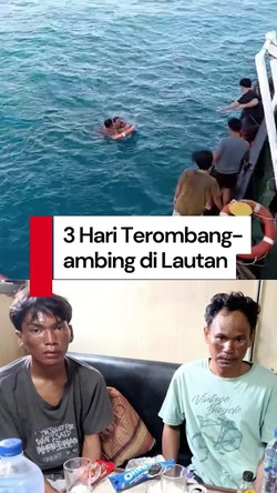 Video Detik-detik 2 Nelayan Ditemukan Usai 3 Hari Terombang-ambing di Lautan