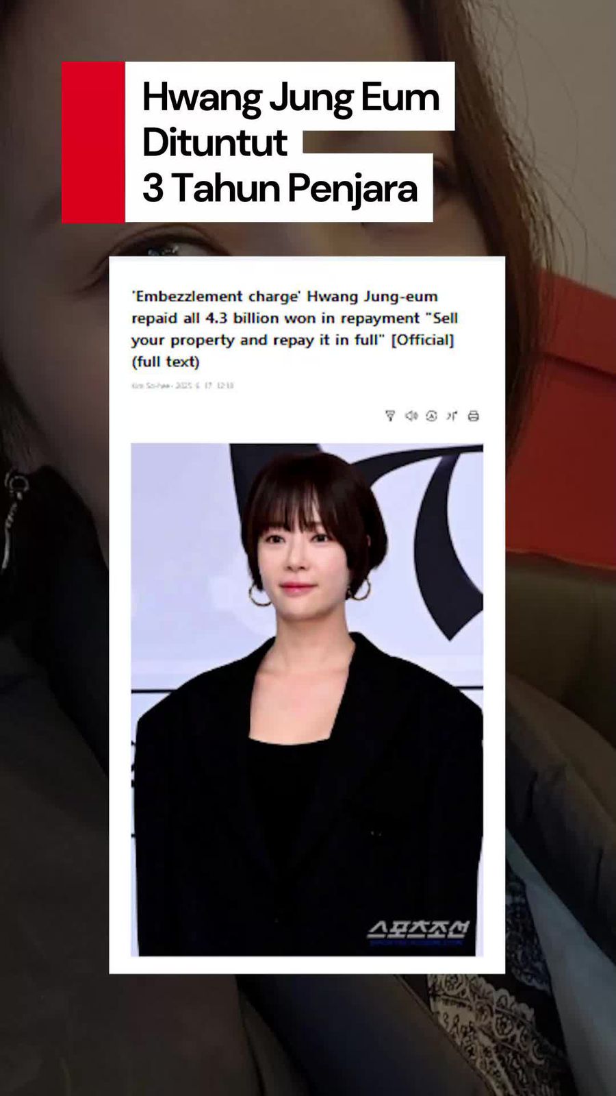 Video: Jaksa Desak Hwang Jung Eum Dihukum 3 Tahun Penjara