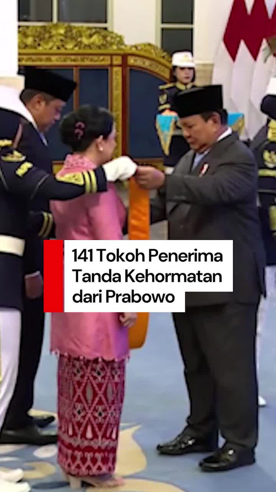 Video: Prabowo Beri Tanda Jasa-Kehormatan ke 141 Tokoh, Ada Menteri-Polisi