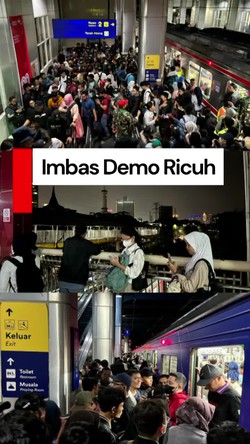 Video: Kondisi Penumpang KRL di Stasiun Palmerah Imbas Demo Ricuh DPR