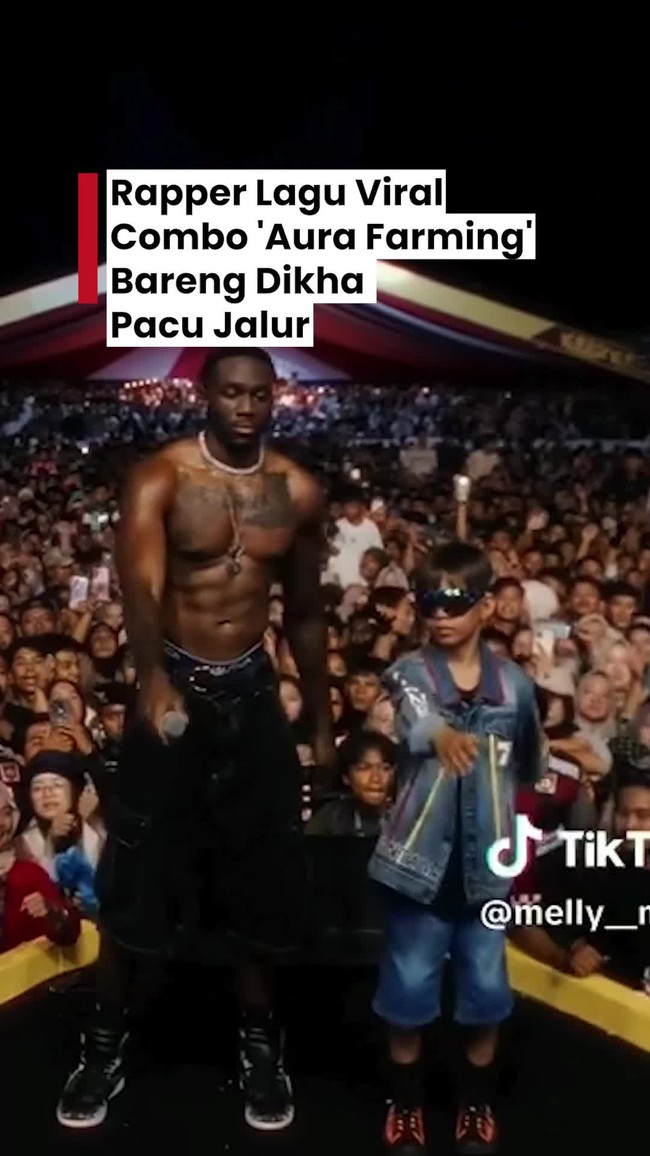 Video: Full Aura! Rapper Melly Mike-Dikha Duet Aura Farming di Pacu Jalur