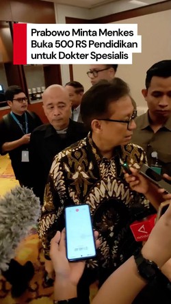 Video: Prabowo Minta Menkes Buka 500 RS untuk Cetak Dokter Spesialis
