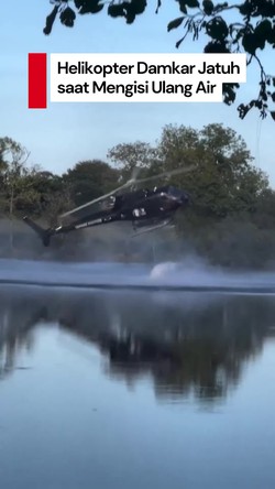 Video: Detik-detik Helikopter Damkar Jatuh ke Danau di Prancis