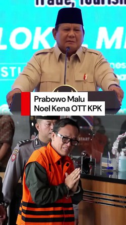 Video Prabowo Sindir Noel Kena OTT KPK: Saya Agak Malu