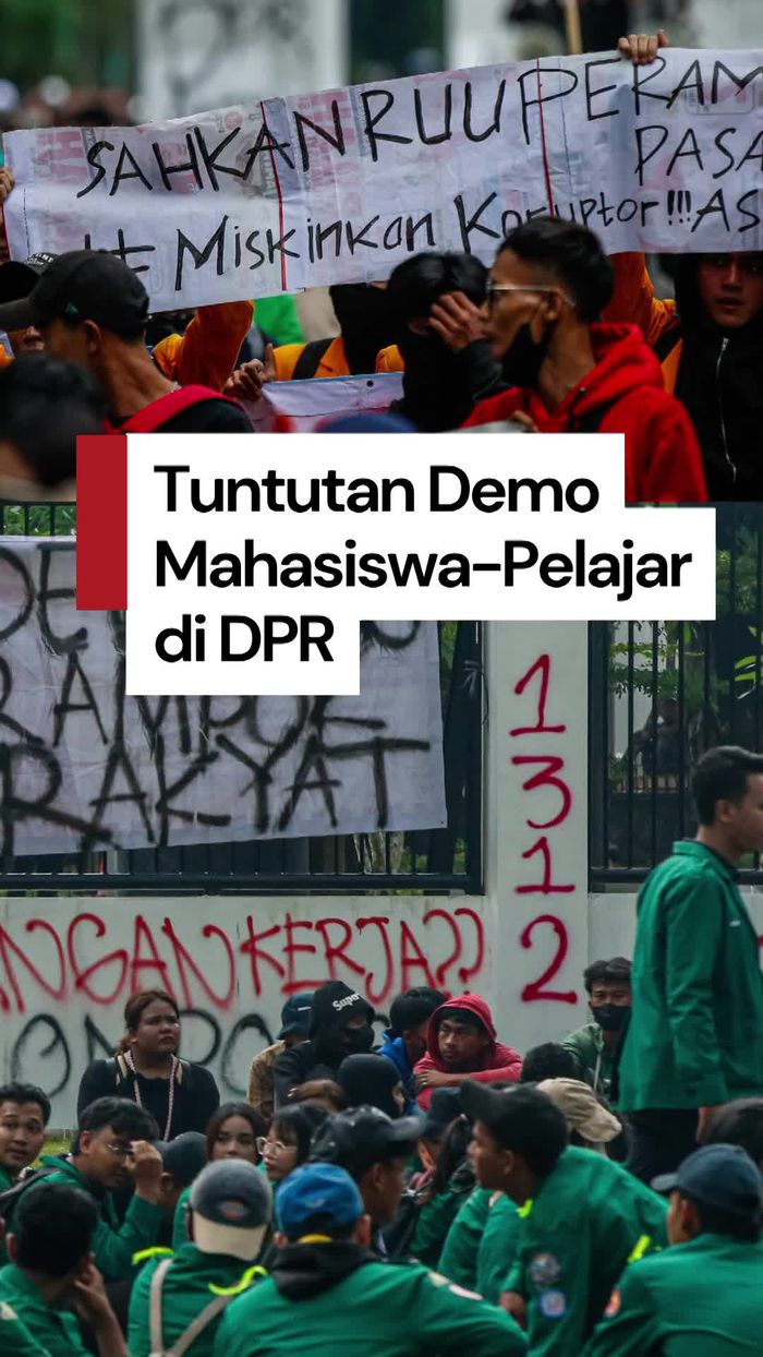 Video Mahasiswa-Pelajar Geruduk DPR, Ini Tuntutannya