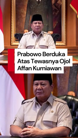 Video Prabowo Berduka Affan Tewas Dilindas Rantis: Saya Sangat Sedih
