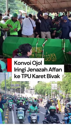Video Ratusan Ojol Iringi Jenazah Affan Kurniawan ke TPU Karet Bivak