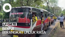 Video: BEM UI Naik Bus Bertolak ke Polda Metro untuk Demo