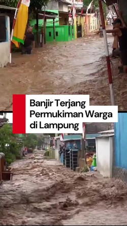 Video: Tanggul Jebol, Permukiman Warga di Lampung Terendam Banjir
