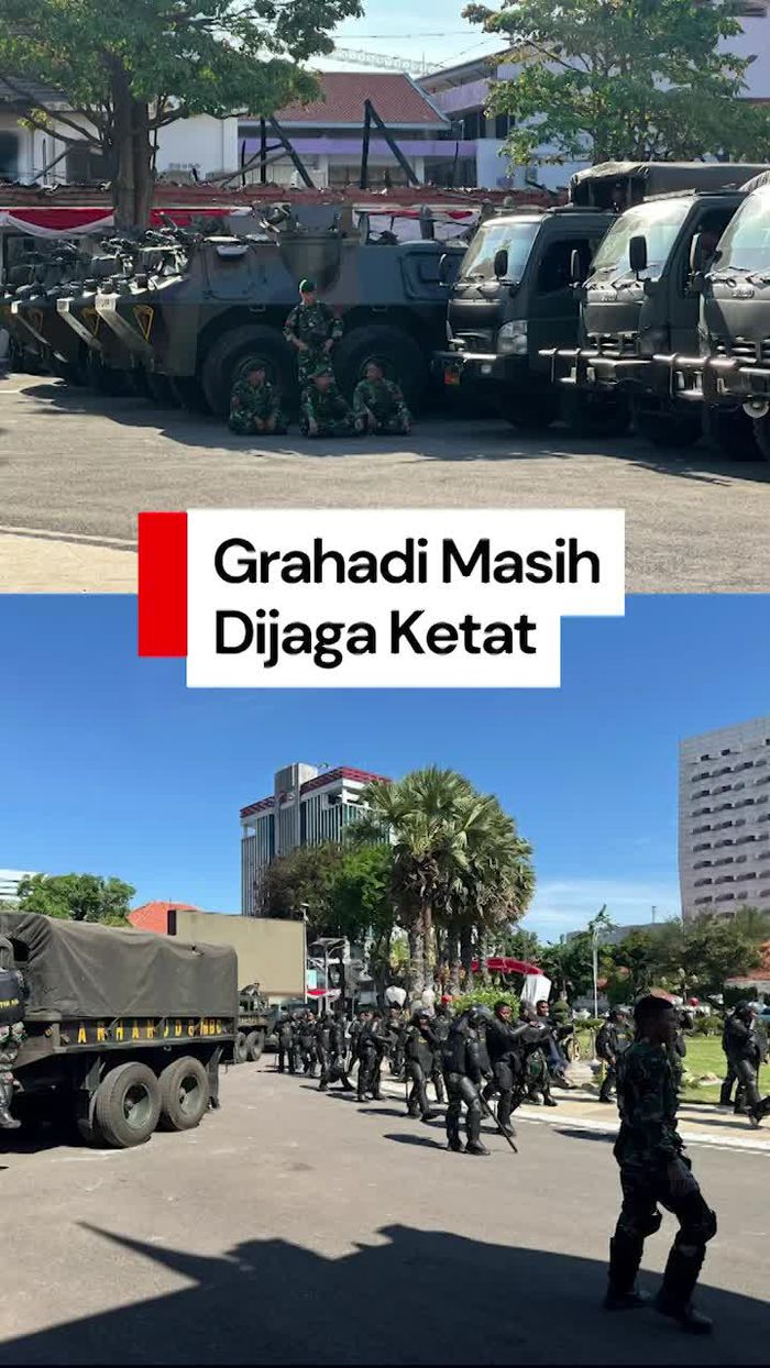 Video: Suasana Jalanan di Surabaya Pagi Ini, Grahadi Masih Dijaga Ketat