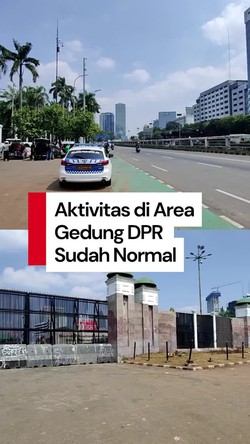 Video Situasi DPR Senin Pagi Ini: Lalin Lancar-Pagar Diperbaiki