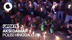 Polisi Bersama Ojol di Jambi Gelar Aksi Damai 1000 Lilin