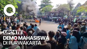 Video: Demo Mahasiswa di Purwakarta Diwarnai Aksi Blokir Jalan-Bakar Ban