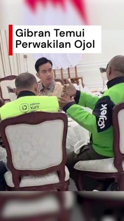 Video: Momen Gibran Duduk Satu Meja dengan Perwakilan Ojol di Istana