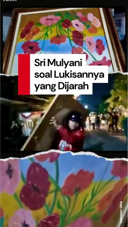 Video Pilu Sri Mulyani Cerita Lukisan Bunga Miliknya yang Dijarah