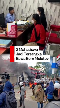 Video 2 Mahasiswa Bawa Bom Molotov saat Demo di DPRD Sulbar Ditahan