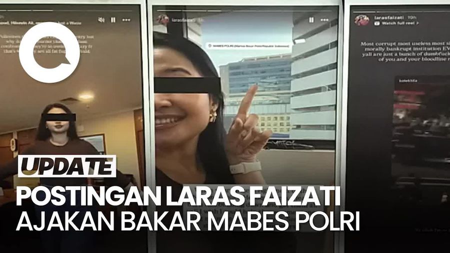 Video: Laras Faizati Ditahan Bareskrim Buntut Posting Ajakan Bakar Mabes Polri