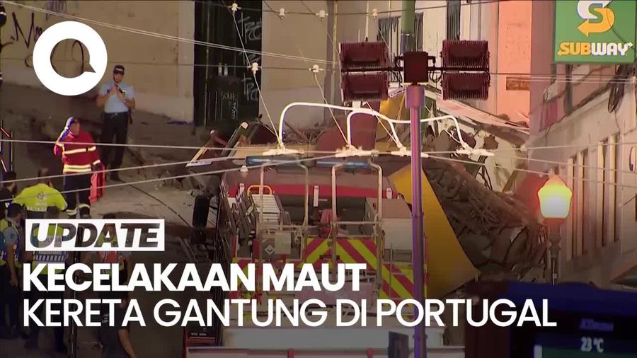 Video Kereta Gantung di Portugal Keluar Jalur, 15 Orang Tewas