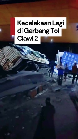 Video: Gerbang Tol Ciawi 2 Porak Poranda Ditabrak Truk Kontainer dan Tronton