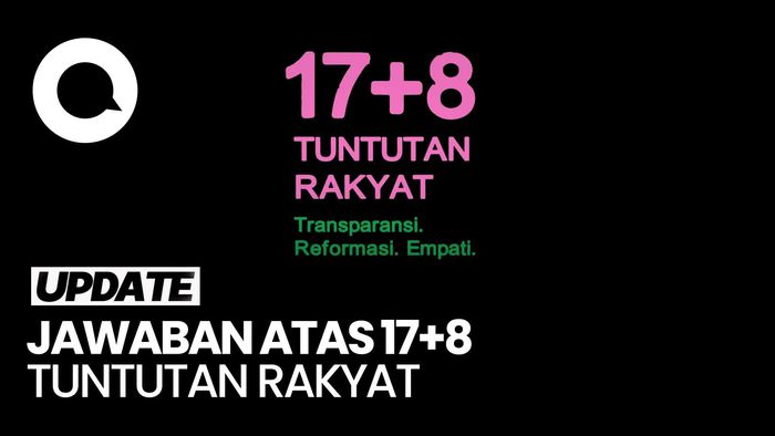 Video 17+8 Tuntutan Rakyat Dijawab DPR, TNI, dan Polri