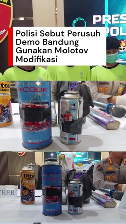 Video Polisi Pamerkan Molotov Modifikasi yang Dipakai Perusuh Demo Bandung