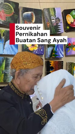 Video: Bikin Terharu, Ayah Ini Buatkan Souvenir Lukisan Untuk Pernikahan Anaknya