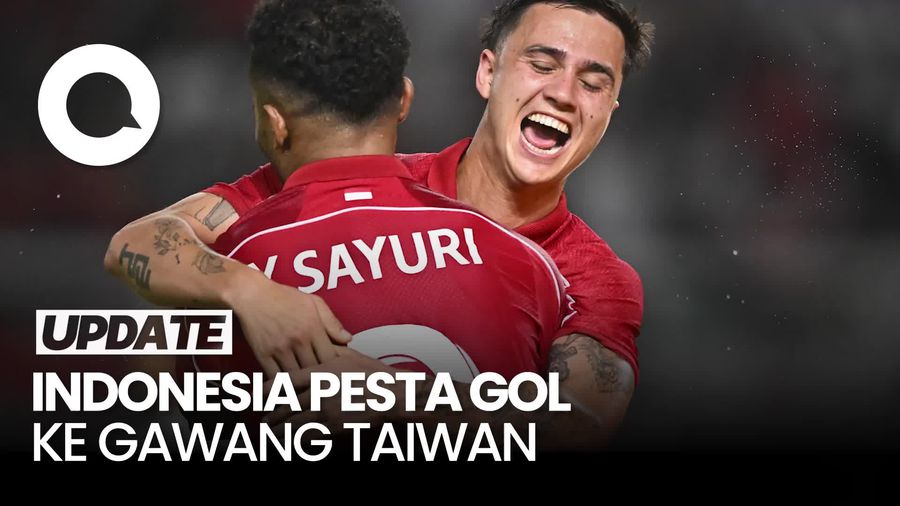 Video Indonesia Pesta Gol ke Gawang Taiwan, Garuda Menang 6-0
