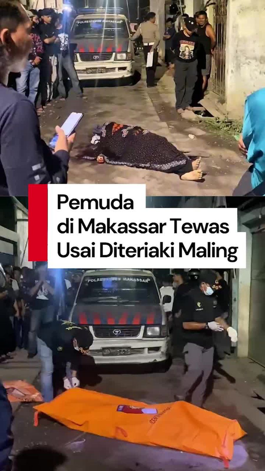 Video: 2 Pemuda di Makassar Diteriaki Maling hingga Tabrak Tiang, 1 Orang Tewas