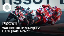 Video Saling Sikut Marquez dan Quartararo di Sprint Race MotoGP Catalunya