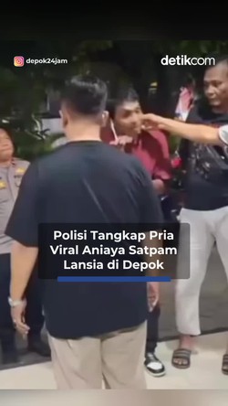 Video Tampang Pria Penganiaya Satpam Lansia di Depok Ditangkap Polisi