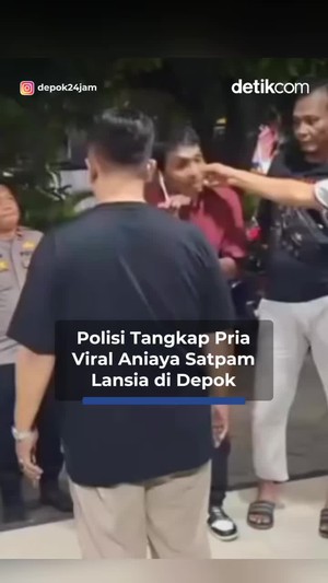 Video Tampang Pria Penganiaya Satpam Lansia di Depok Ditangkap Polisi